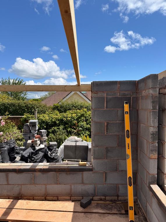 Blockwork levelled and set out on a new footing